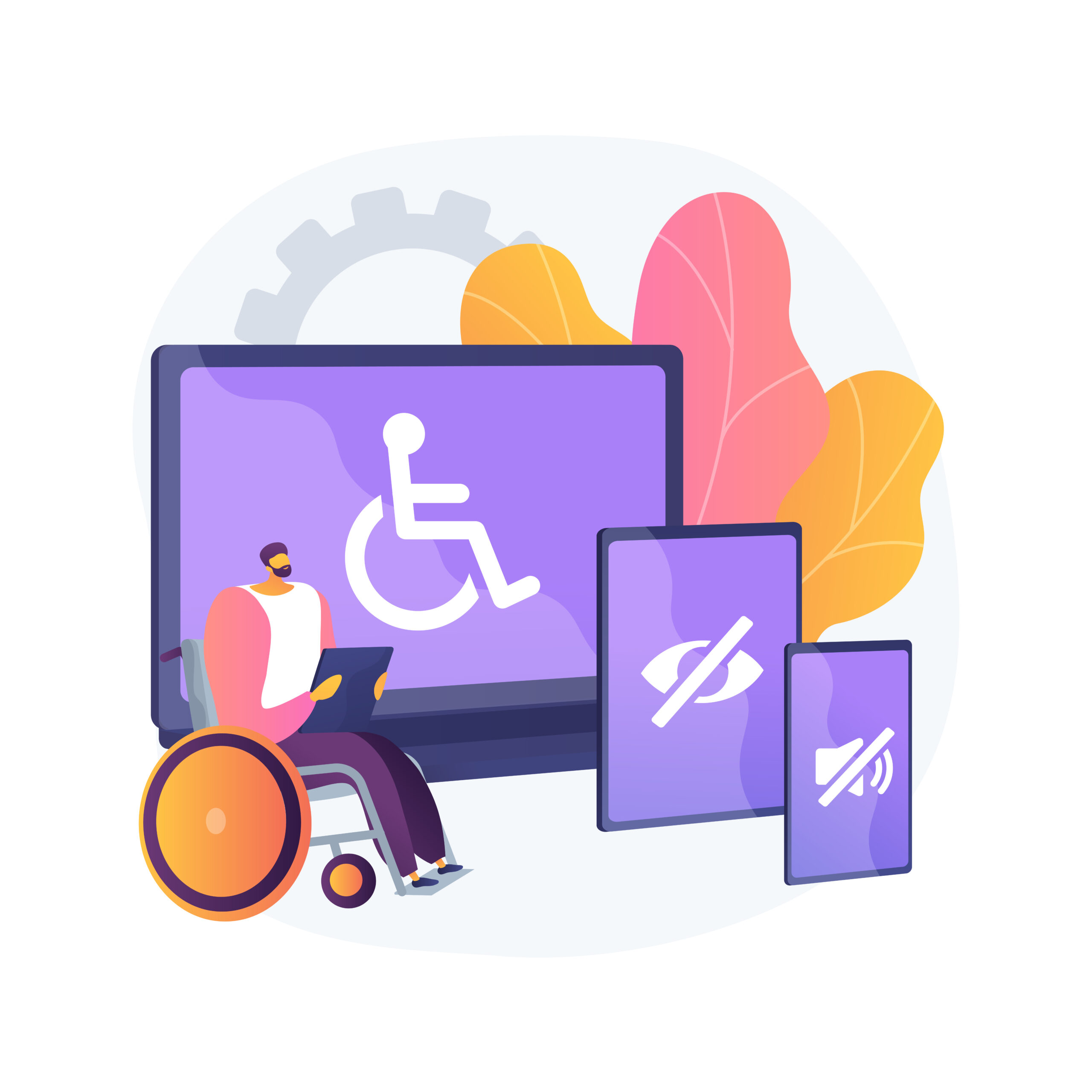 Electronic accessibility abstract concept vector illustration.